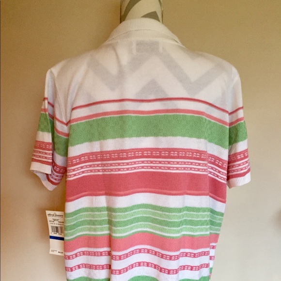 LADIES ALFRED DUNNER KNIT STRIPE TOP-BRAND NEW -XL - Picture 4 of 8